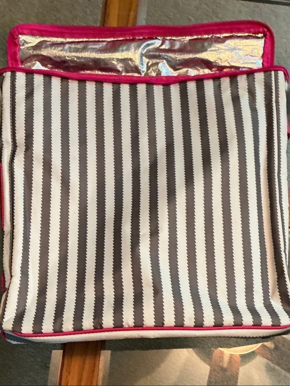 Thirty OneStriped Travel Bag in Pink & Black